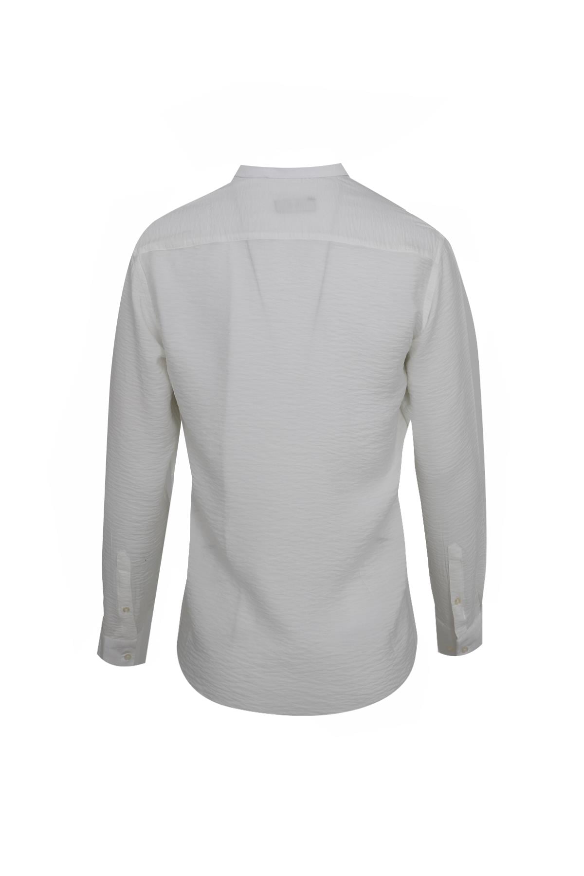 Beyaz Slim Fit Uzun Kol Gömlek