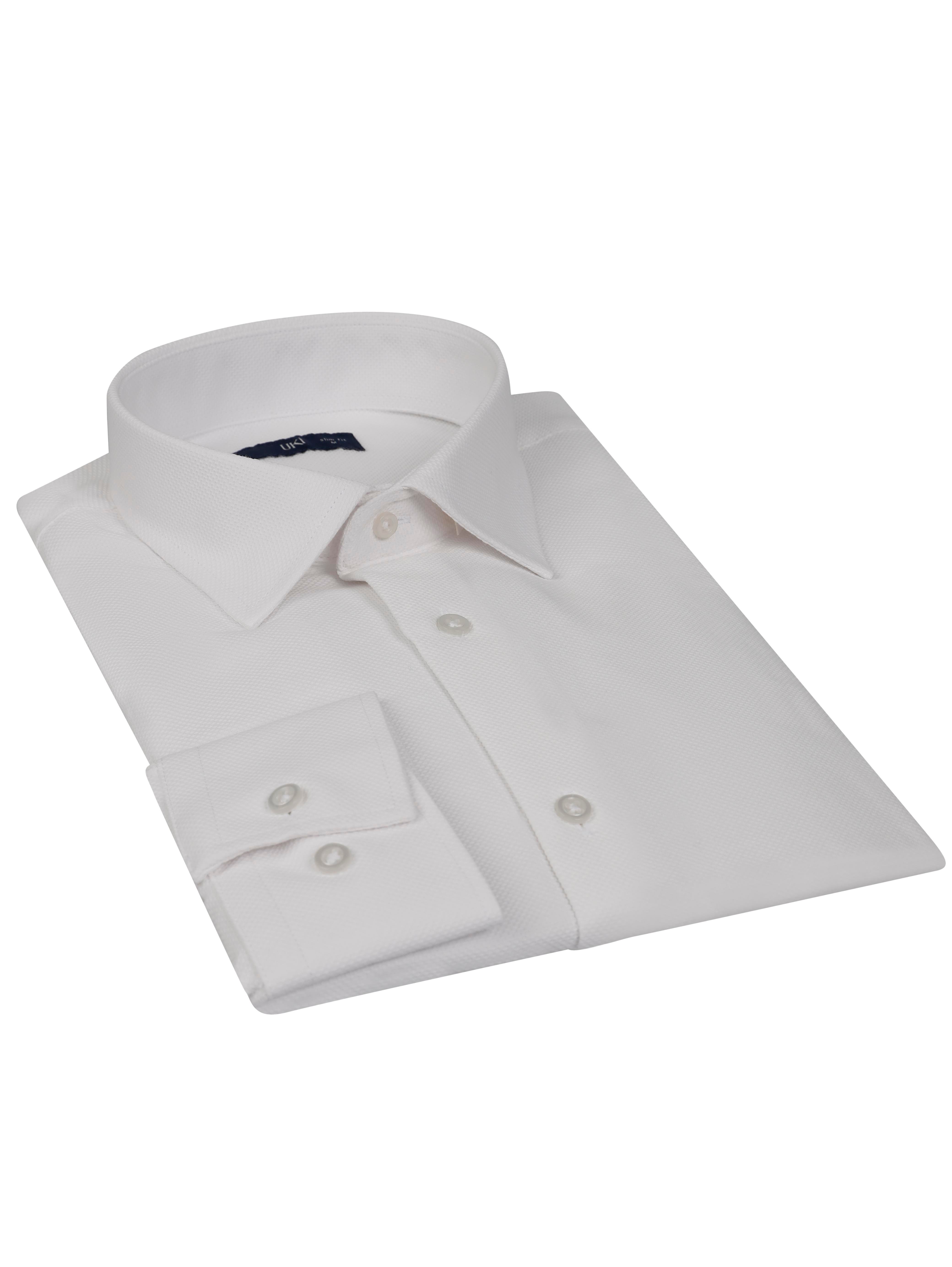 Beyaz Slim Fit Uzun Kol Gömlek