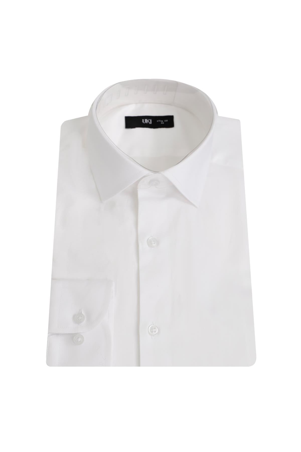 BEYAZ Slim Fit Uzun Kol Gömlek