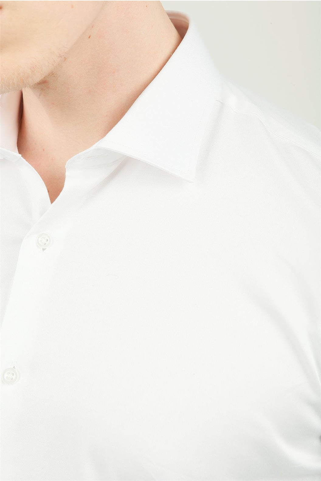 Beyaz Slim Fit Uzun Kol Gömlek