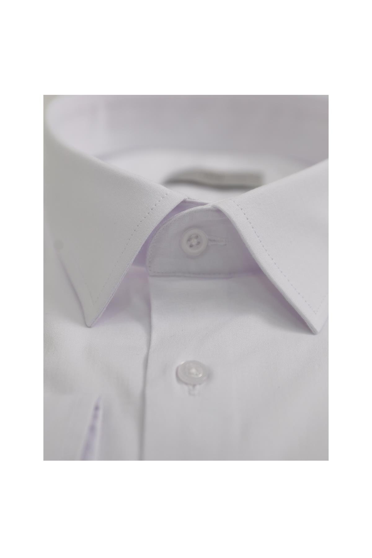 BEYAZ Slim Fit Uzun Kol Gömlek
