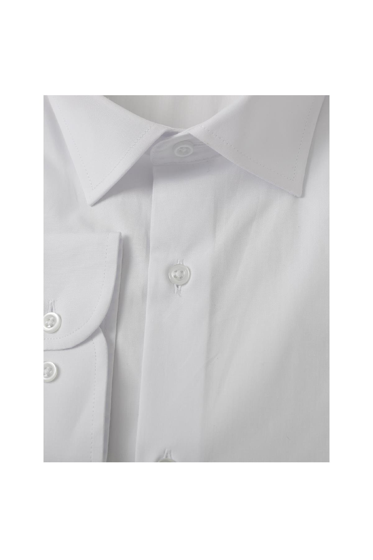Beyaz Slim Fit Uzun Kol Gömlek