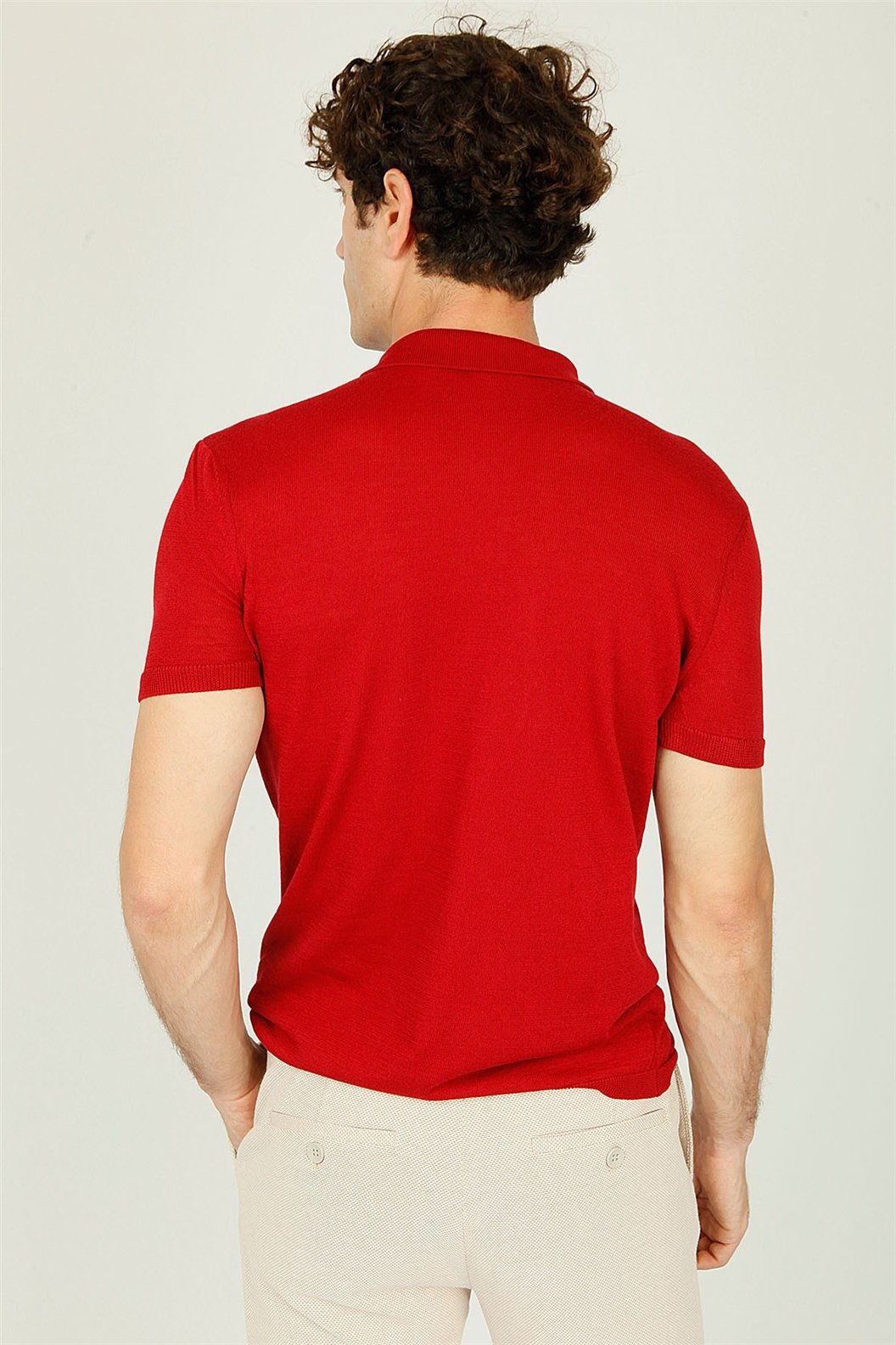 Bordo Polo Yaka Triko T-Shırt