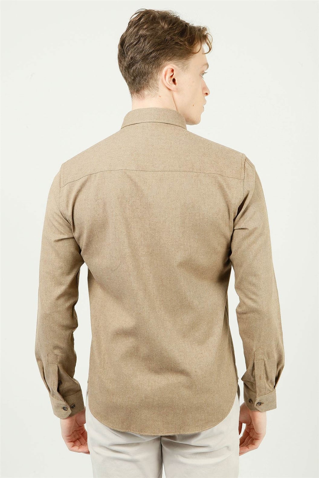 Camel Comfort Fit Uzun Kol Gömlek