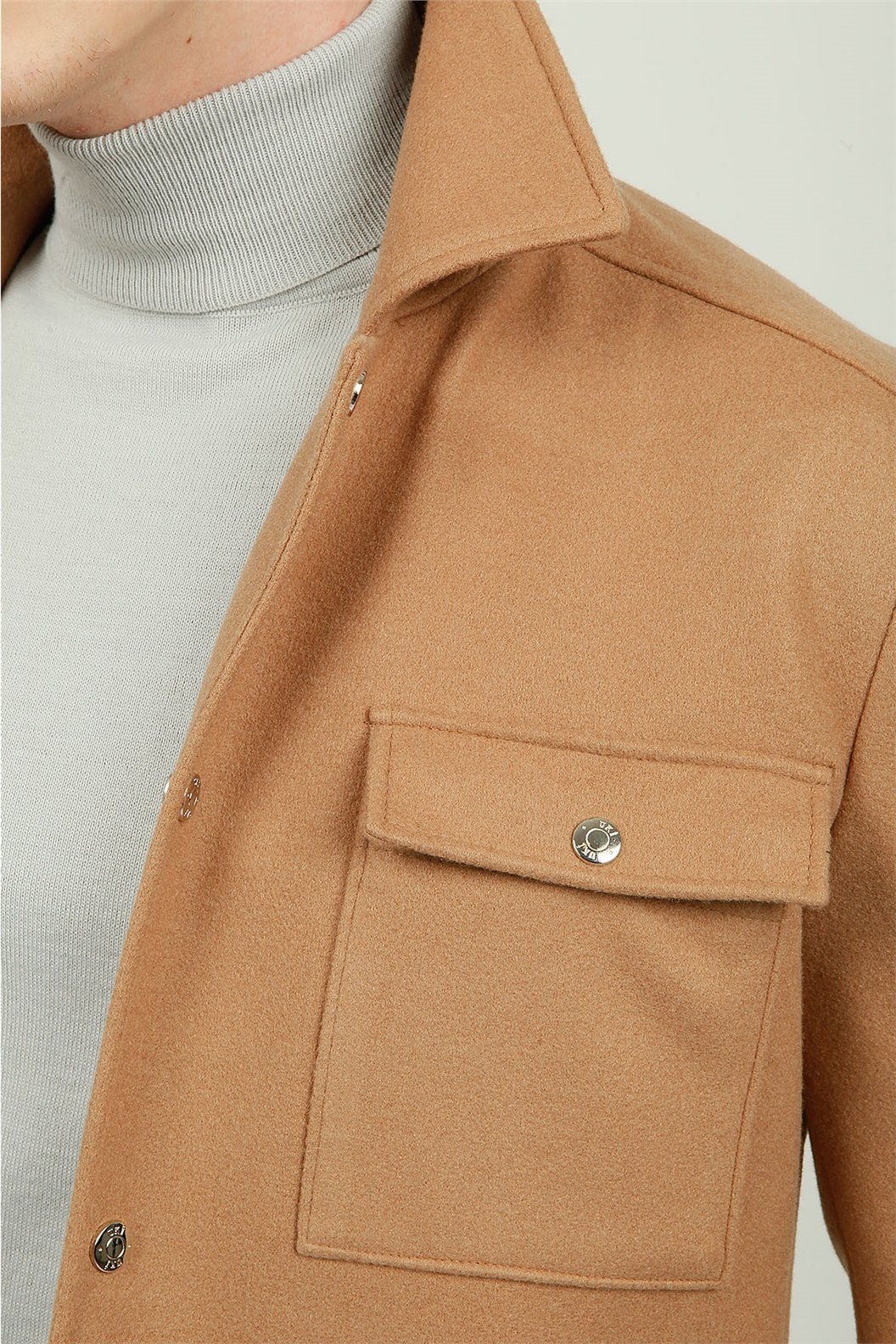Camel Slim Fit Gömlek Ceket