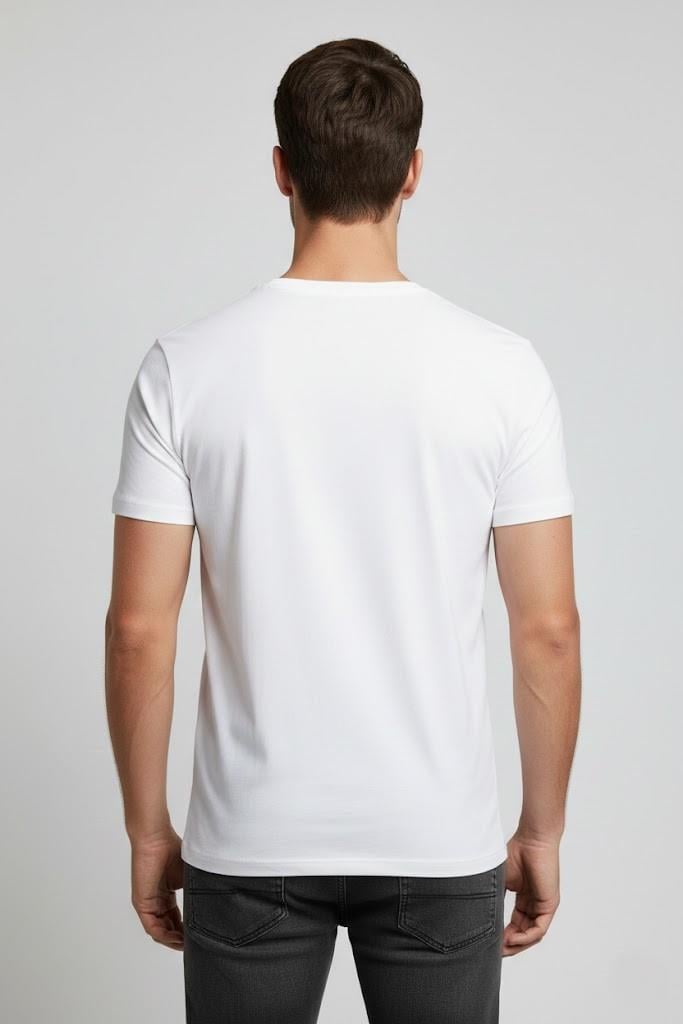 EKRU Comfort Fit Bisiklet Yaka T-Shirt