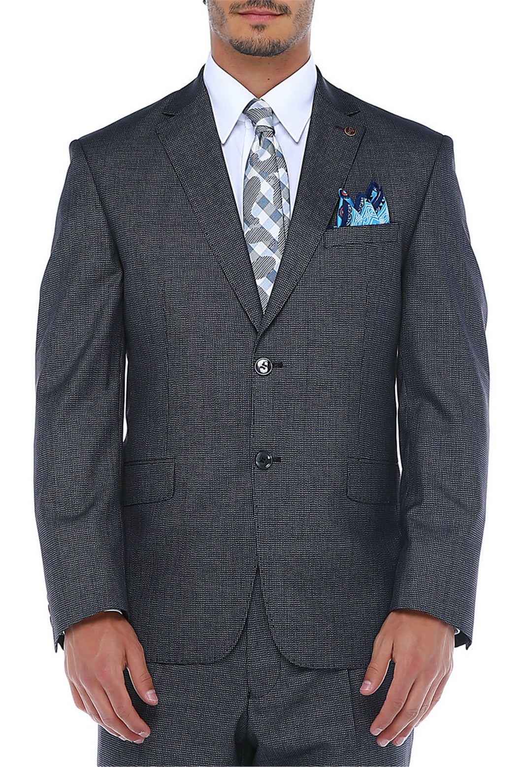 Füme Takım Elbise Regular Fit 4 Drop
