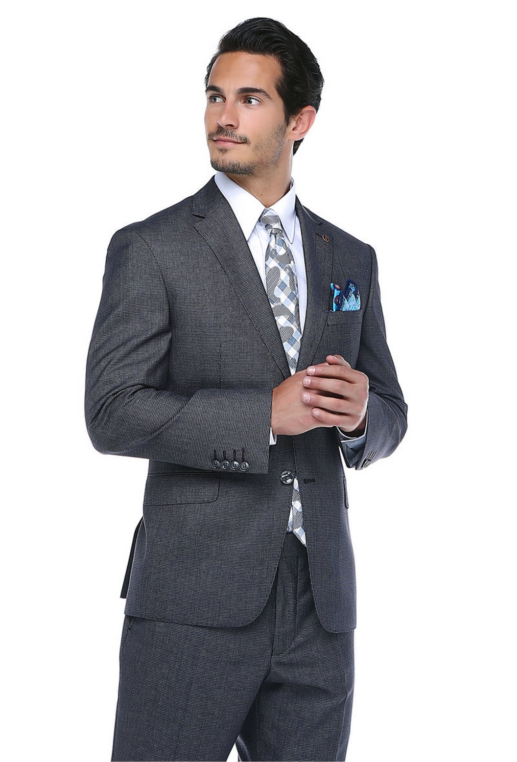 Füme Takım Elbise Regular Fit 4 Drop