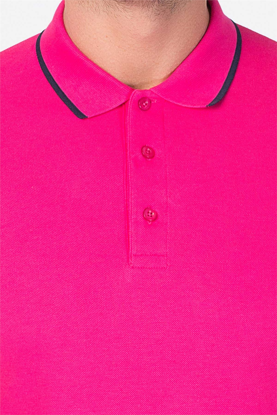Fuşya Slim Fit Polo Yaka T-Shirt