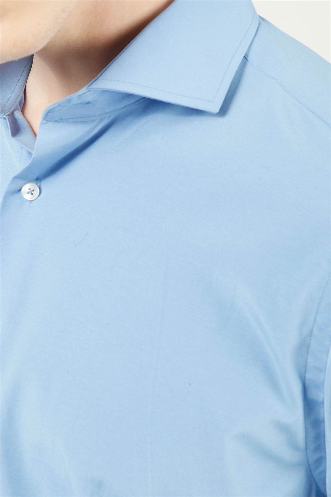 Gök Mavi Regular Fit Uzun Kol Gömlek