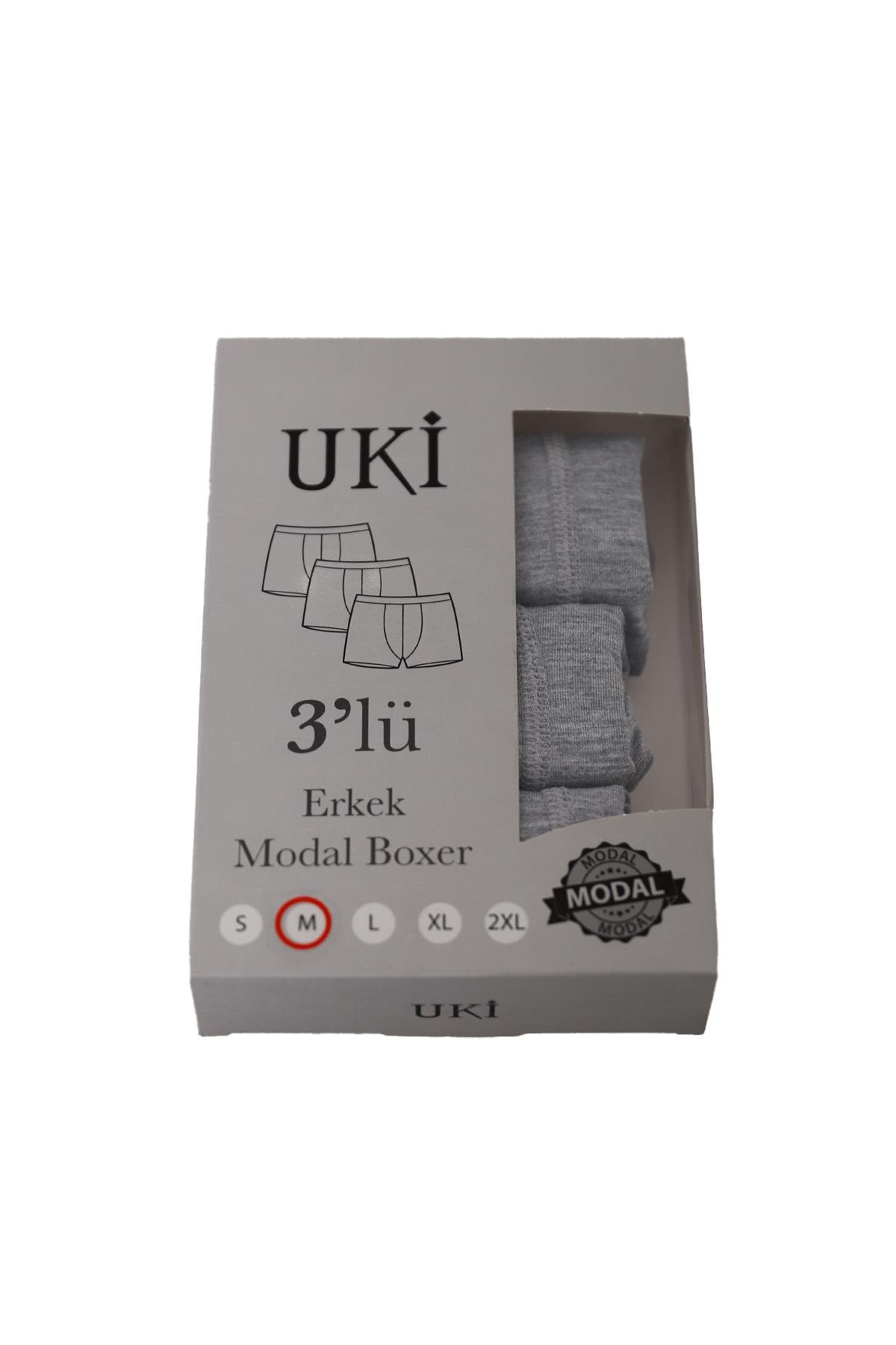 GRİ BOXER 3'LÜ
