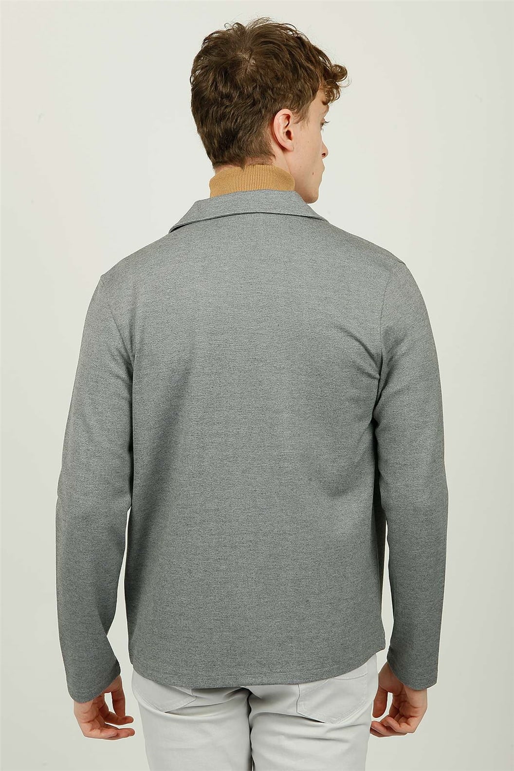Gri Çıtçıtlı Sweatshirt