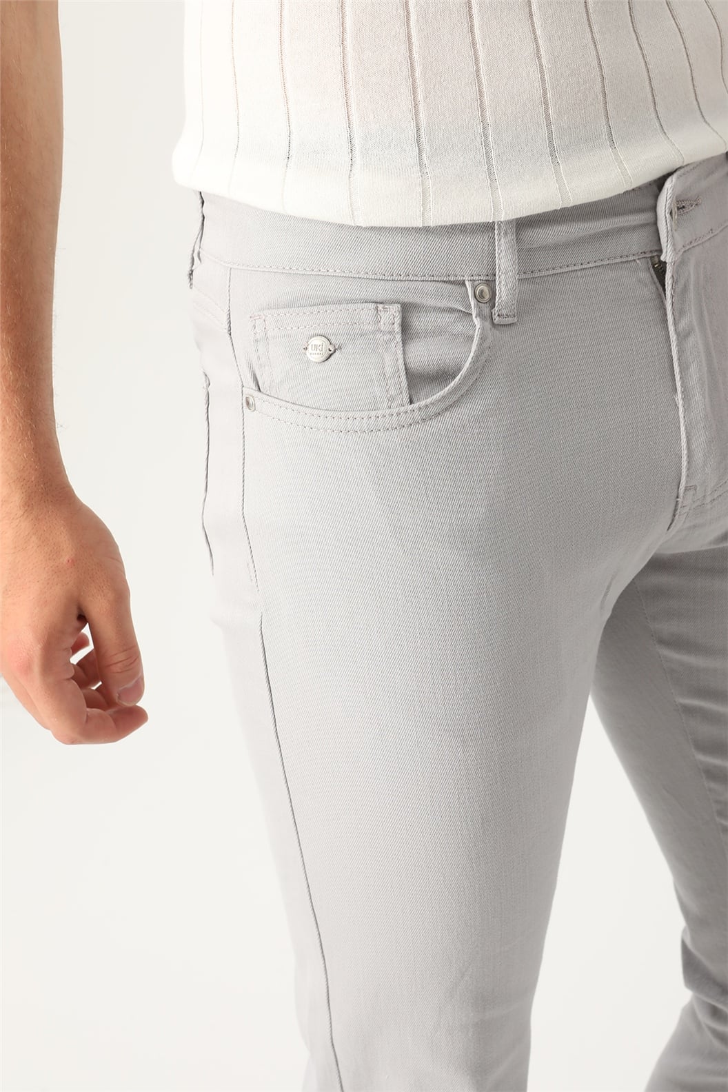 Gri Comfort Fit 5 Cep Pantolon