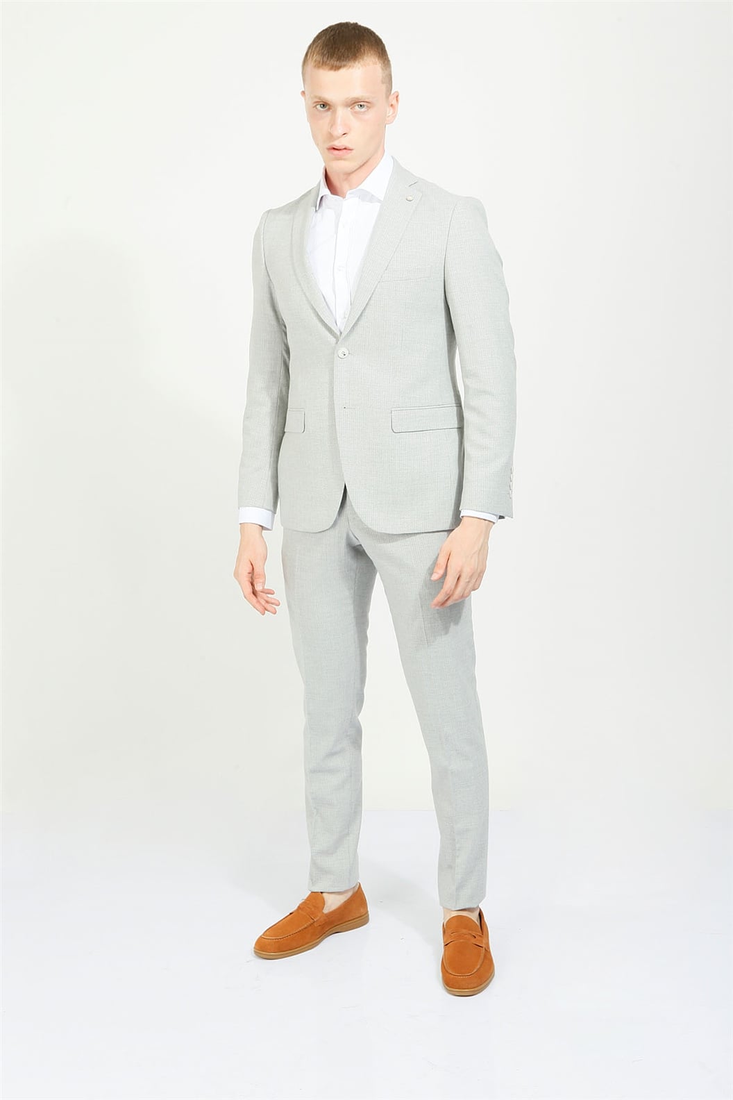 Gri Comfort Fit 6 Drop Takım Elbise