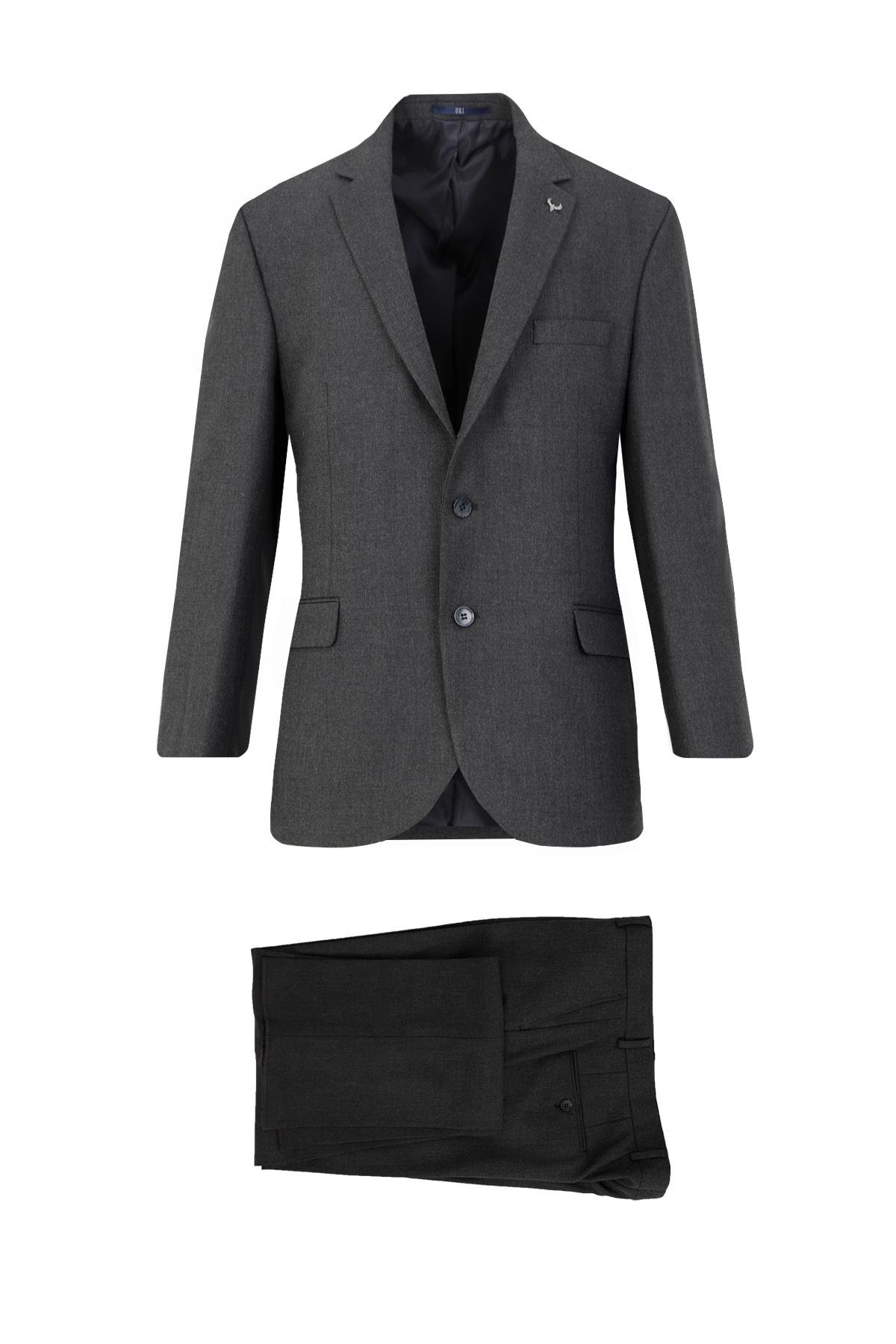 Gri Comfort Fit 6 Drop Takım Elbise