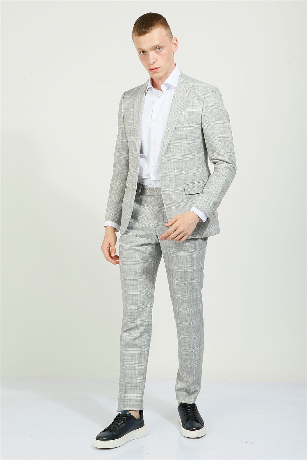 Gri Comfort Fit 6 Drop Takım Elbise