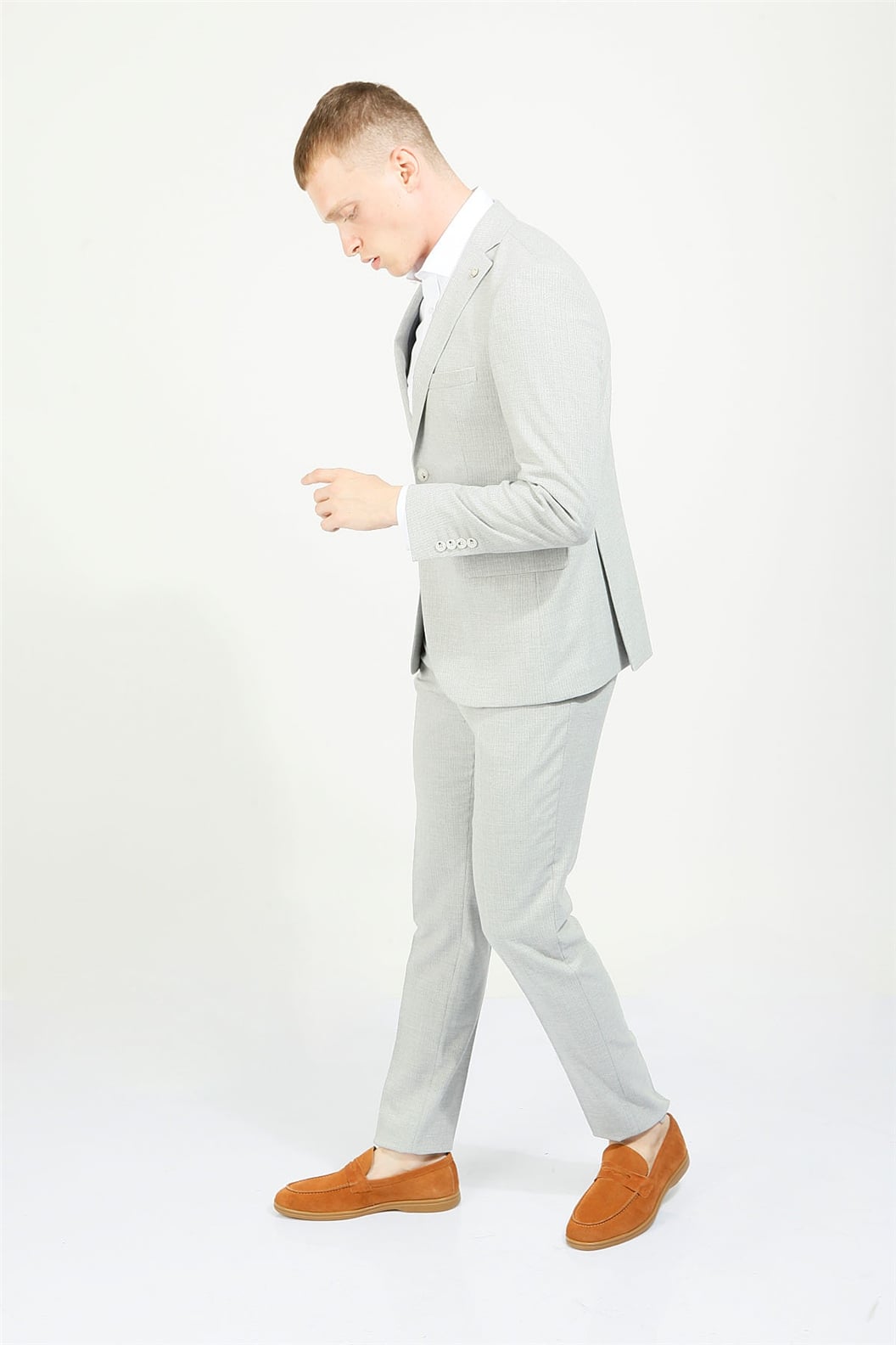 Gri Comfort Fit 6 Drop Takım Elbise