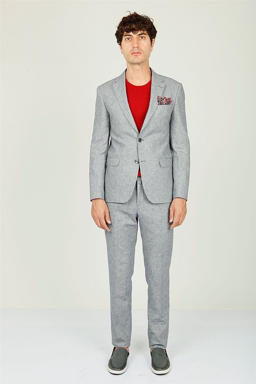 Gri Comfort Fit 6 Drop Takım Elbise