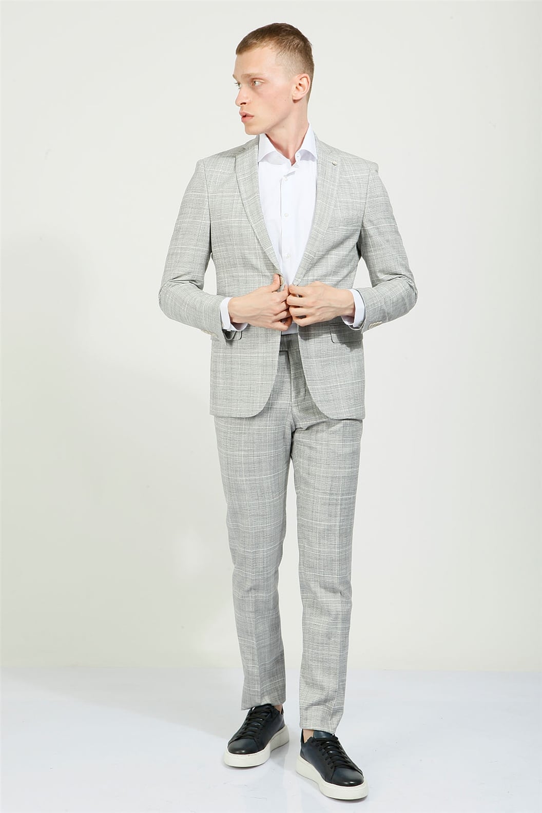 Gri Comfort Fit 6 Drop Takım Elbise
