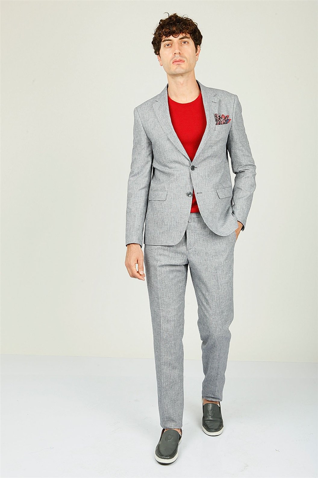 Gri Comfort Fit 6 Drop Takım Elbise