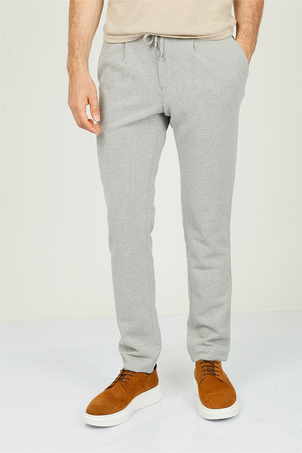 Gri Comfort Fit Jogger Pantolon