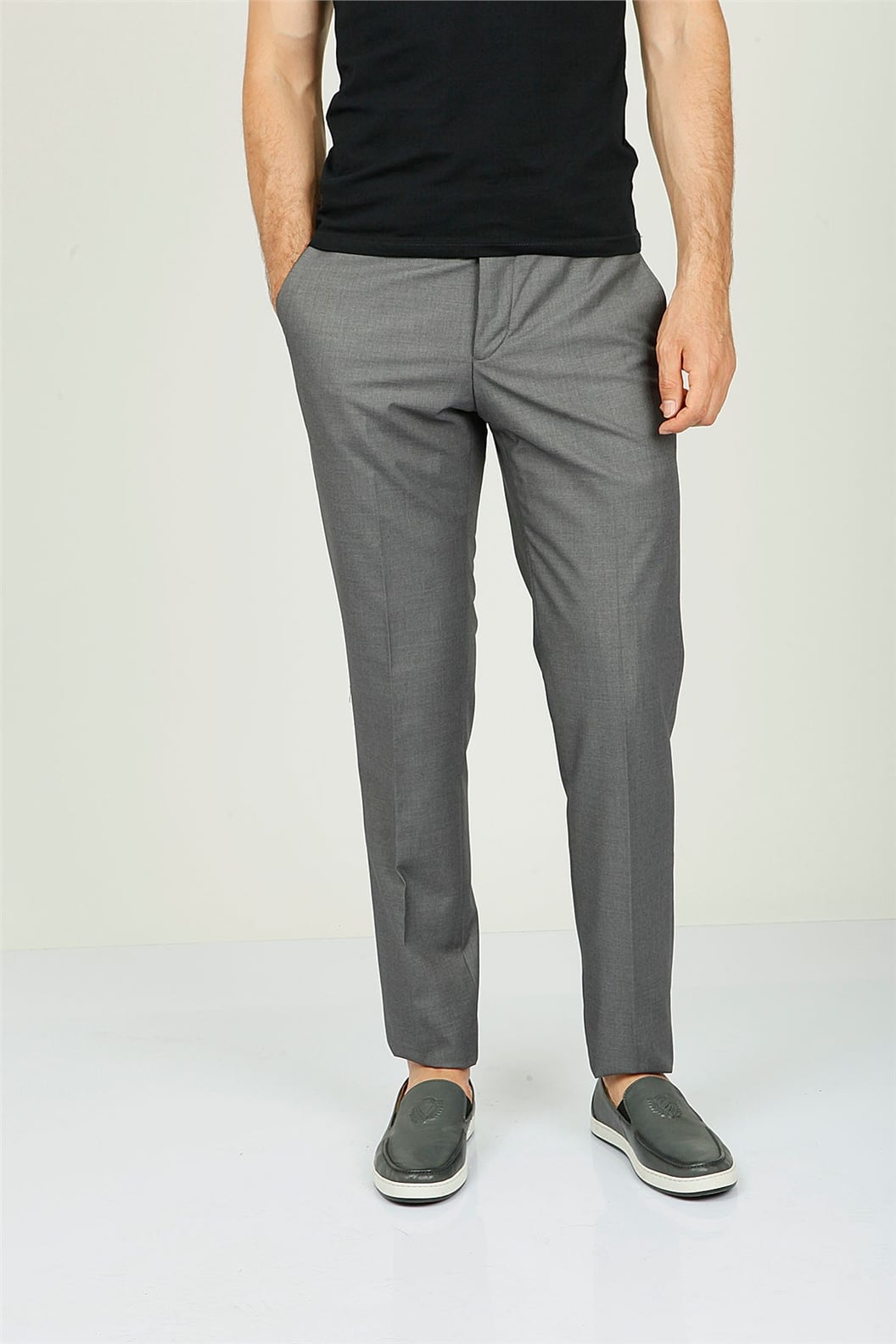 Gri Comfort Fit Pilesiz Pantolon
