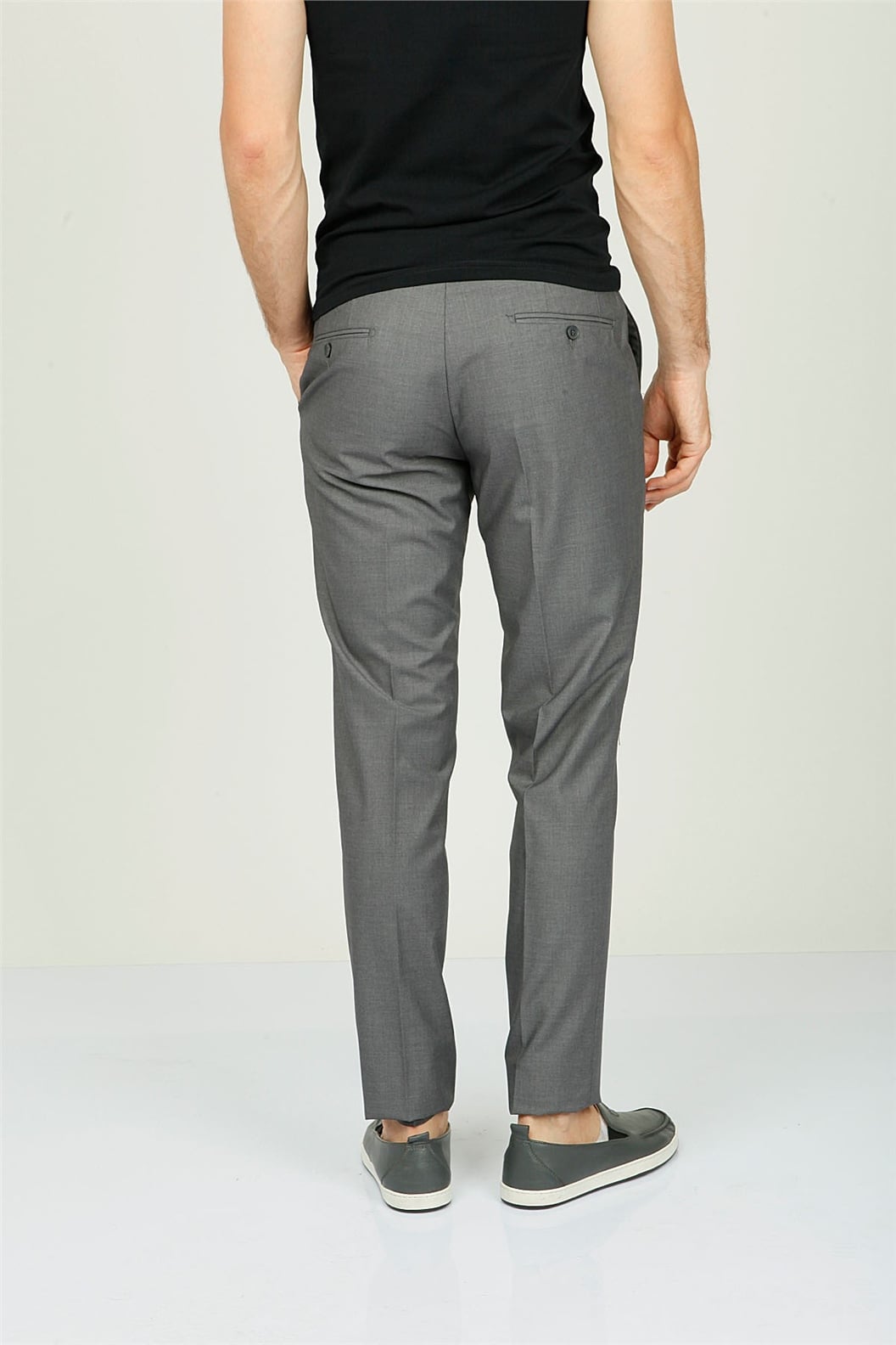 Gri Comfort Fit Pilesiz Pantolon