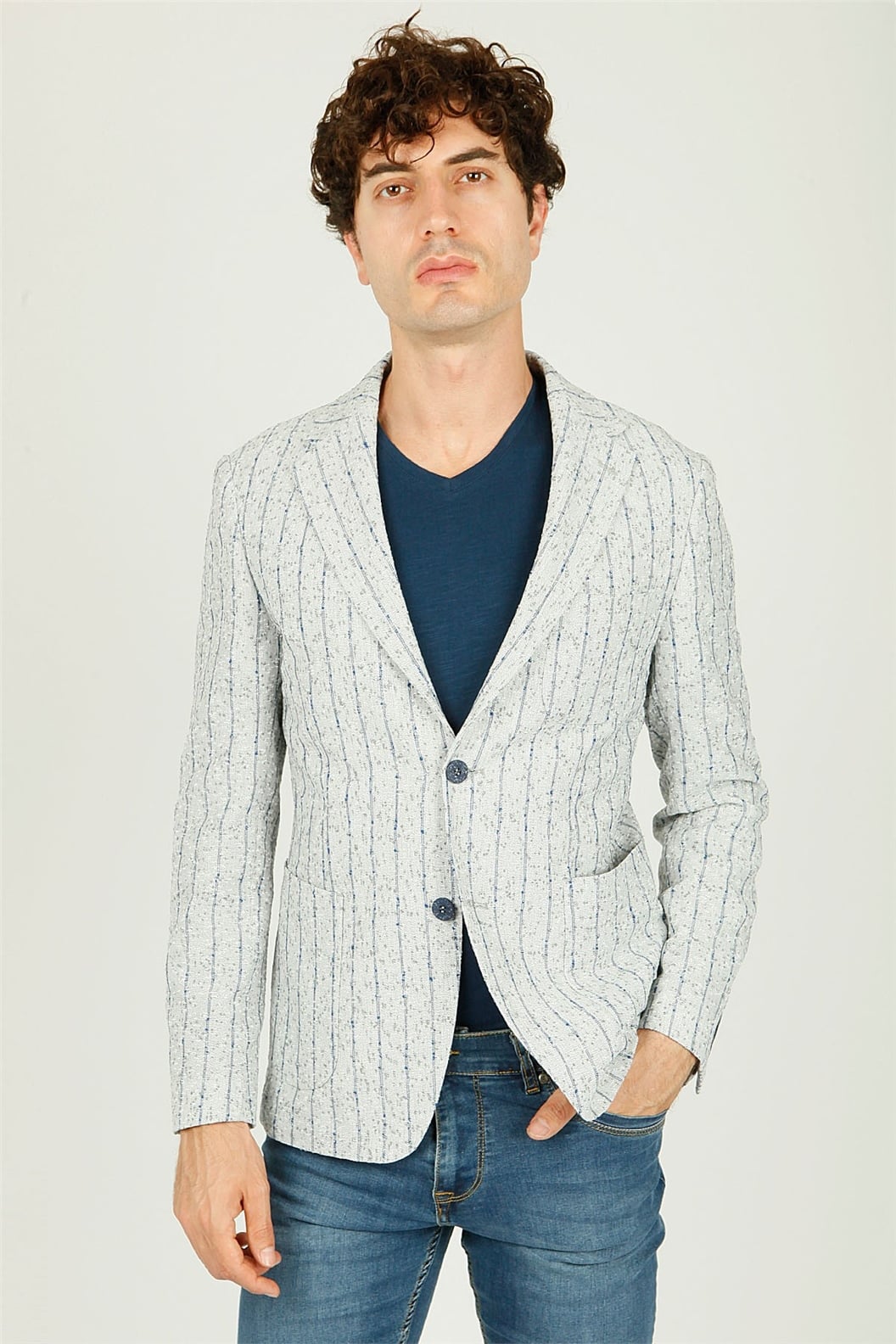 Gri Comfort Fit Soft 6 Drop Ceket
