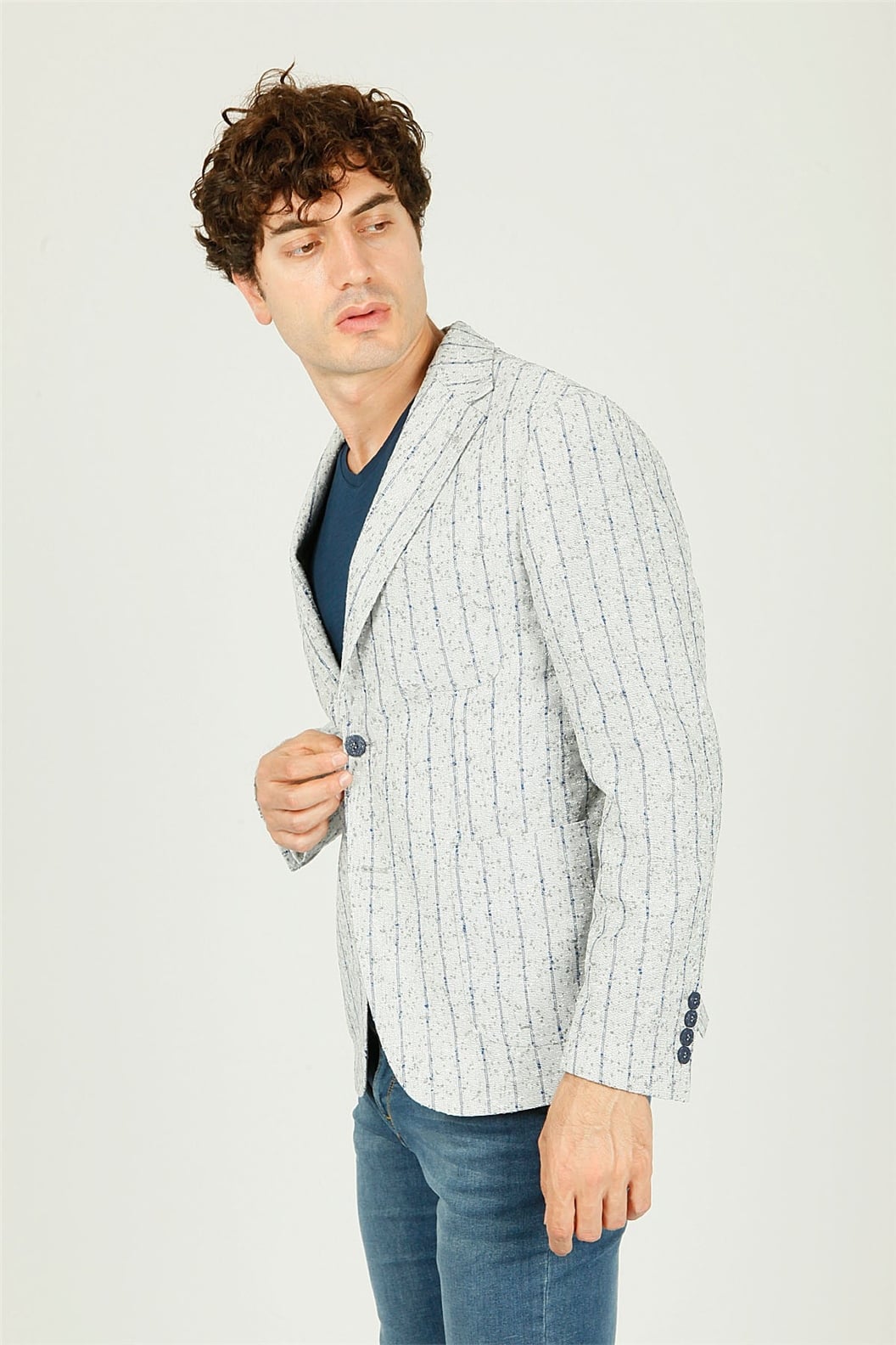 Gri Comfort Fit Soft 6 Drop Ceket