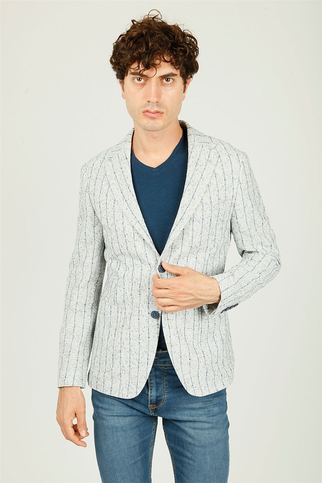 Gri Comfort Fit Soft 6 Drop Ceket