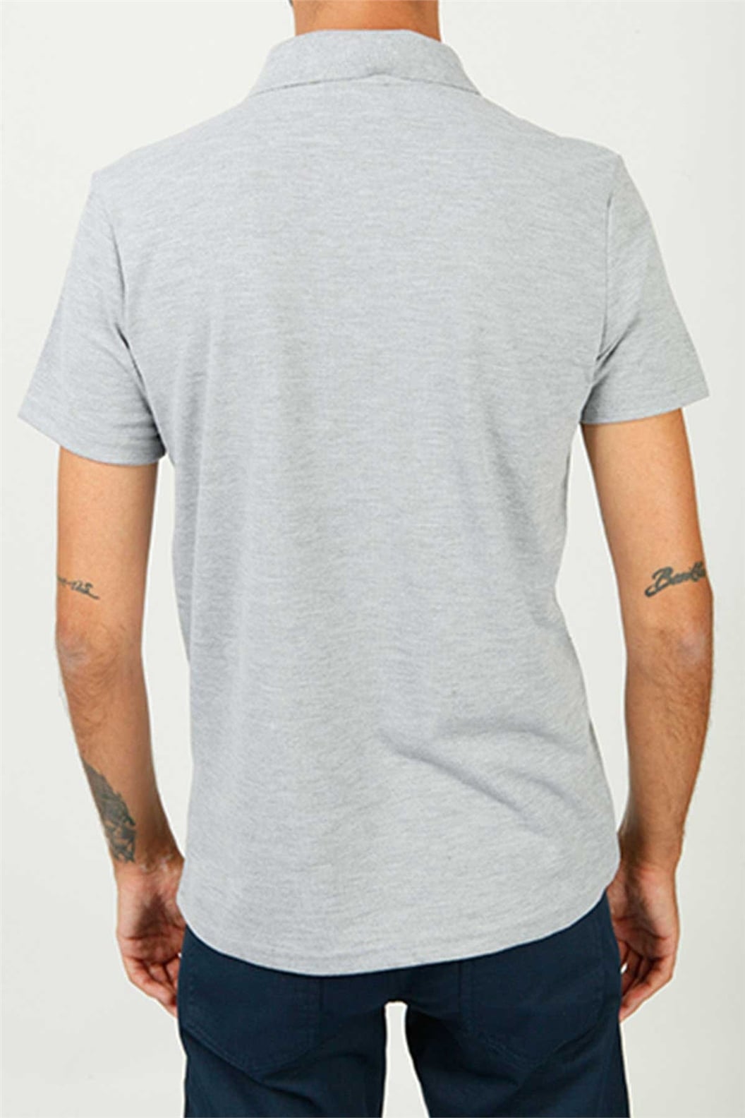 Gri Melanj Polo Yaka Comfort Fit Pike T-shirt