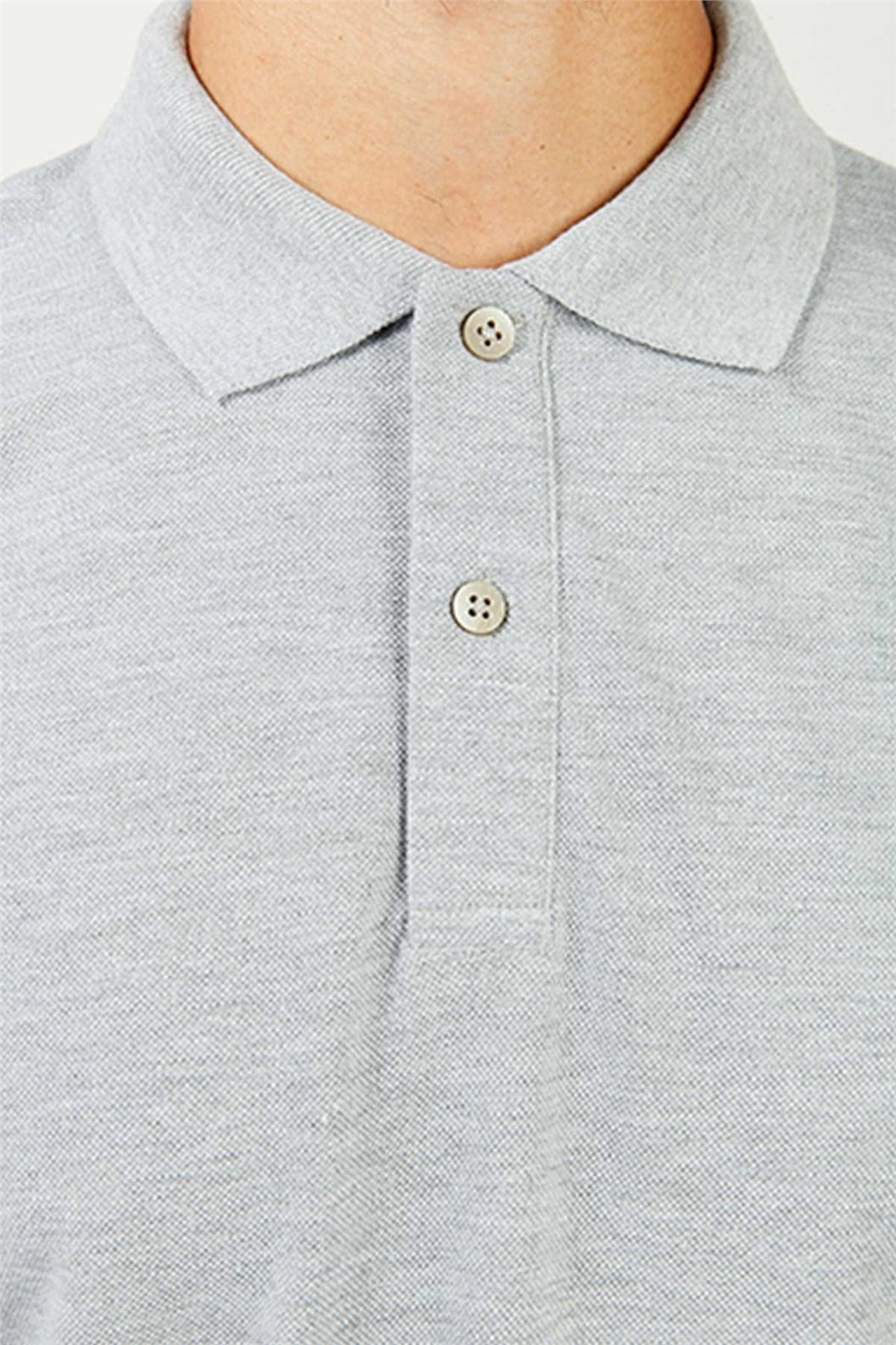 Gri Melanj Polo Yaka Comfort Fit Pike T-shirt