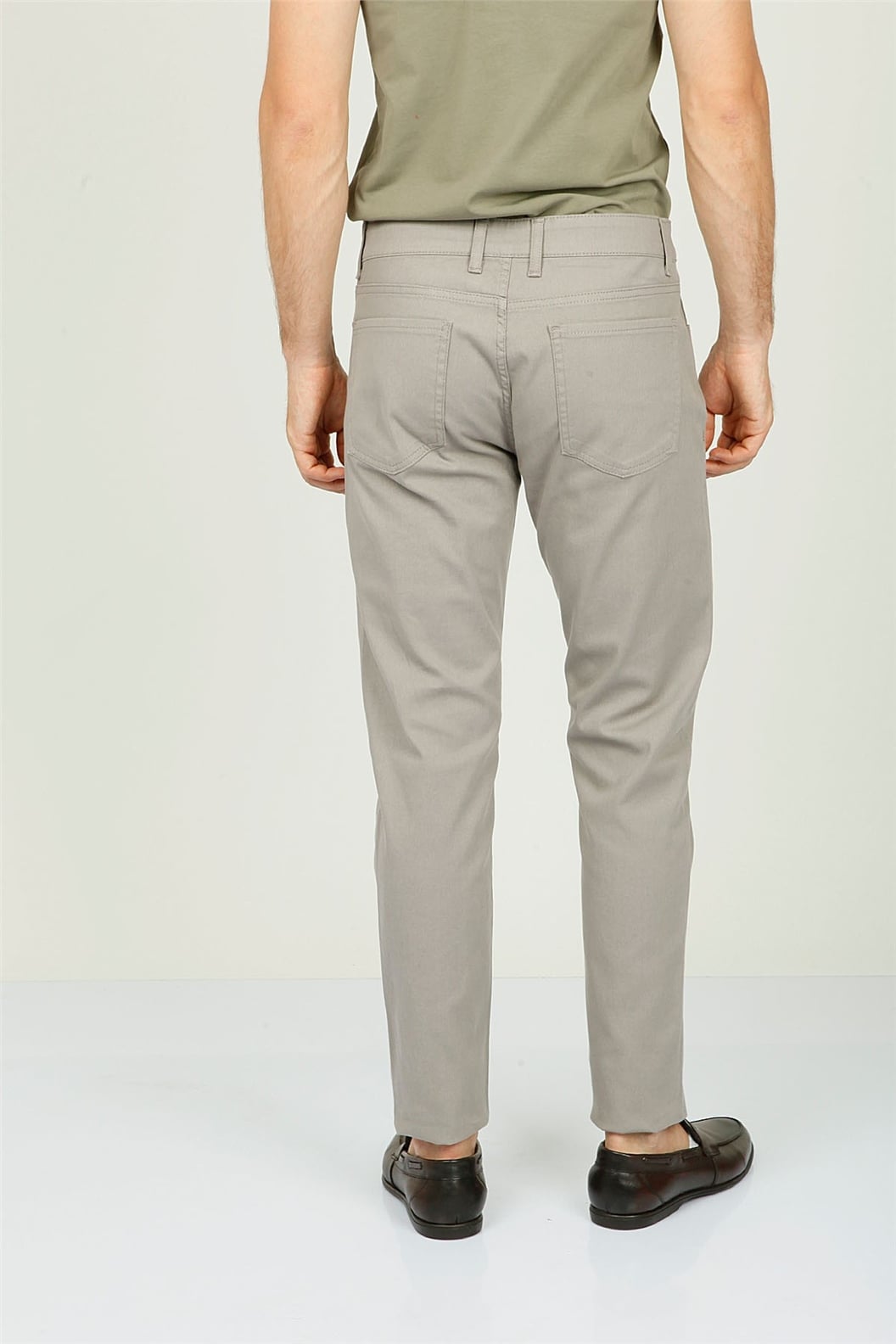 Gri Slim Fit 5 Cep Pantolon