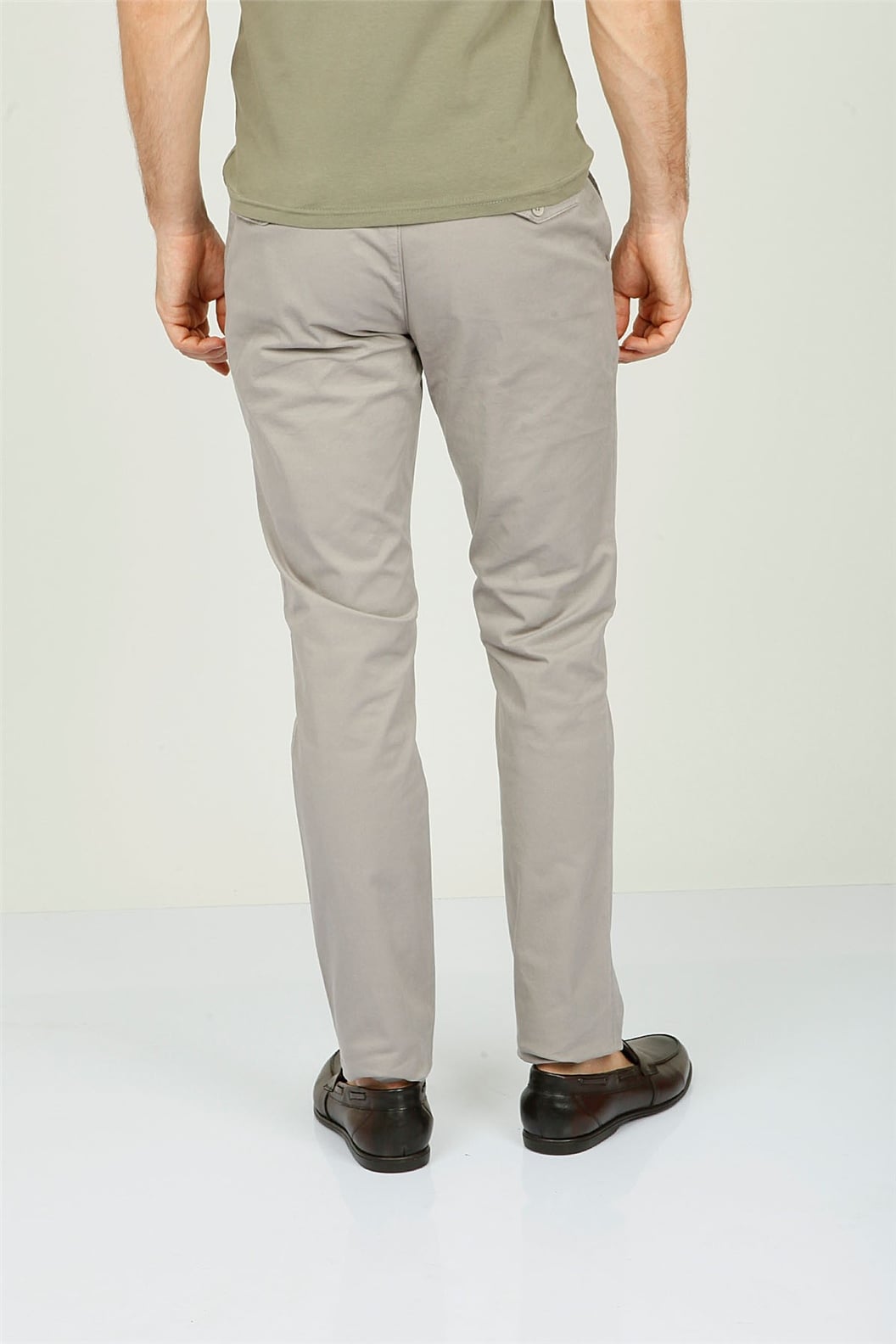Gri Slim Fit Chino Pantolon