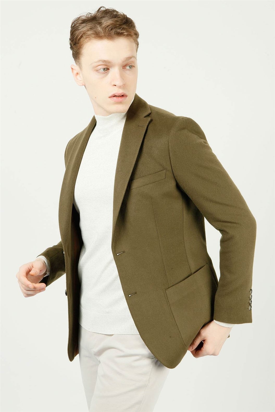 Haki Comfort Fit 6 Drop Ceket