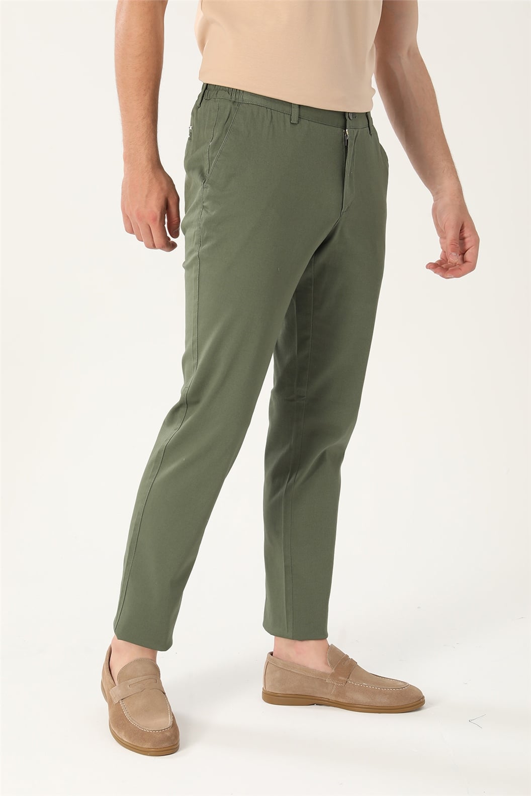 Haki Comfort Fit İtalyan Cep Chino Pantolon