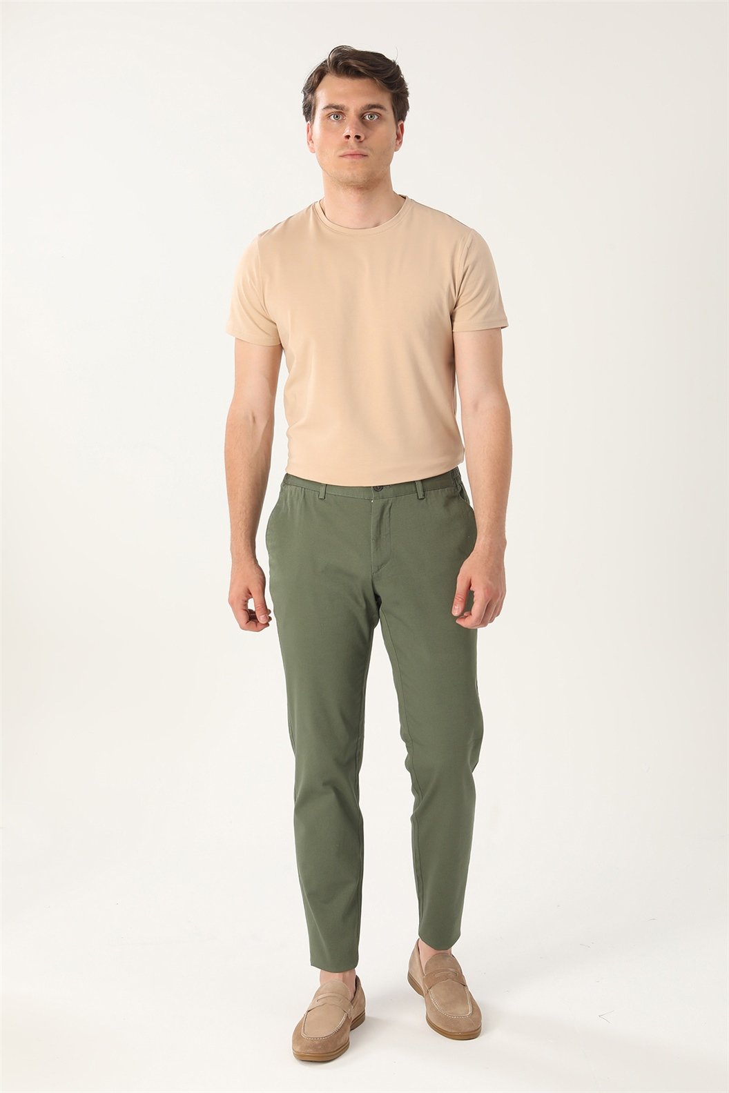 Haki Comfort Fit İtalyan Cep Chino Pantolon