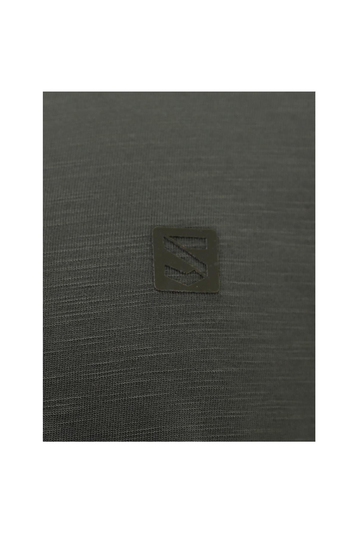 HAKİ Denim Marker Modal Bisiklet Yaka T-shirt