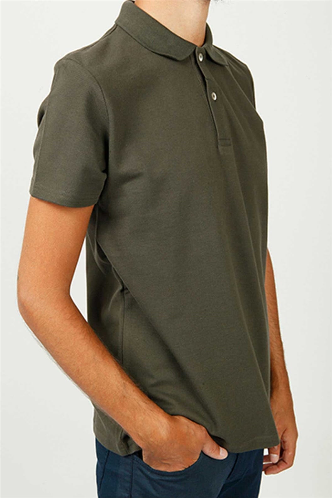 Haki Polo Yaka Comfort Fit Pike T-shirt