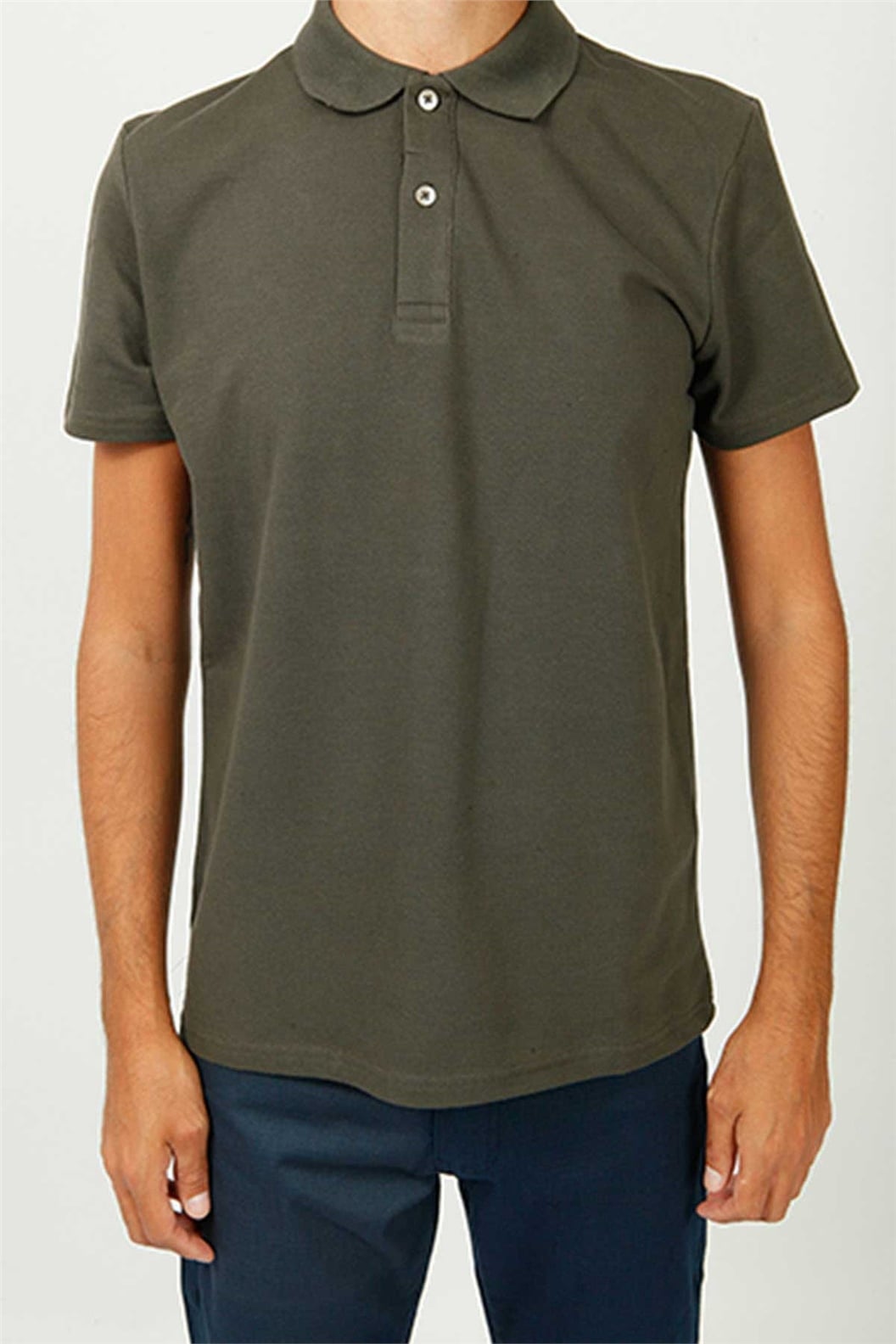 Haki Polo Yaka Comfort Fit Pike T-shirt