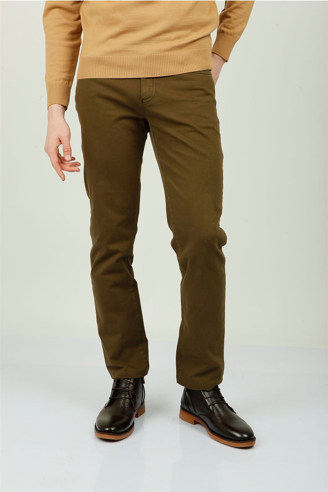 Haki Slim Fit Chino Pantolon