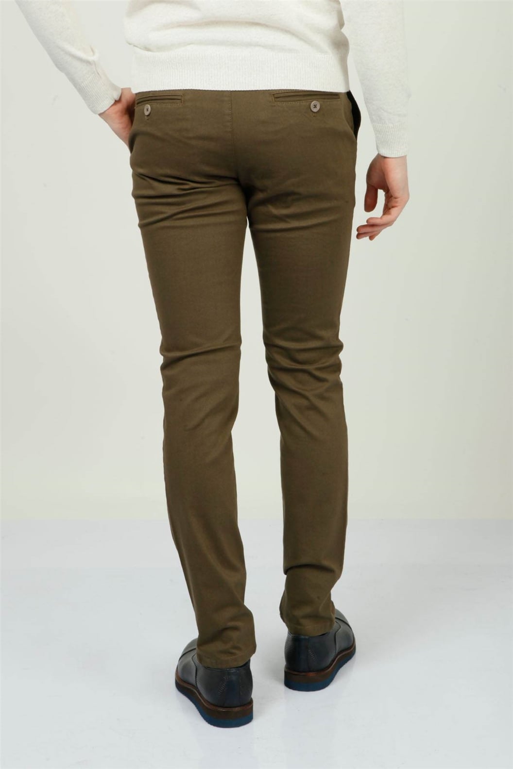 Haki Slim Fit Chino Pantolon