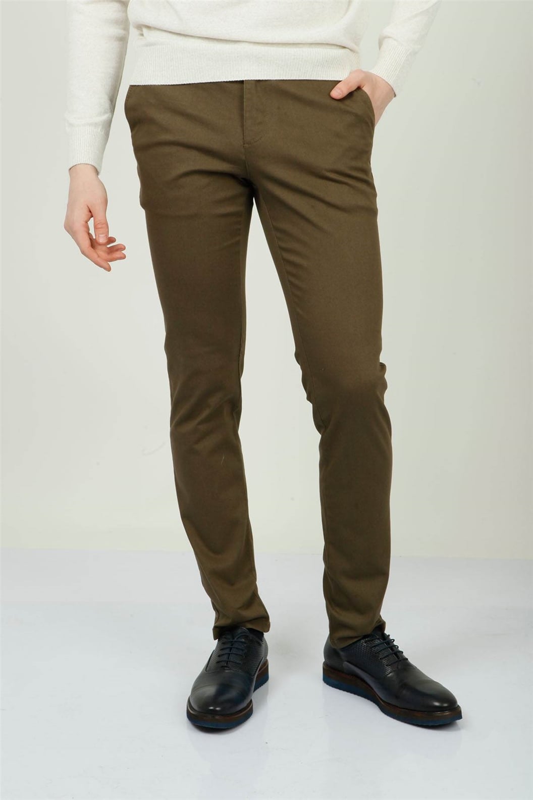 Haki Slim Fit Chino Pantolon