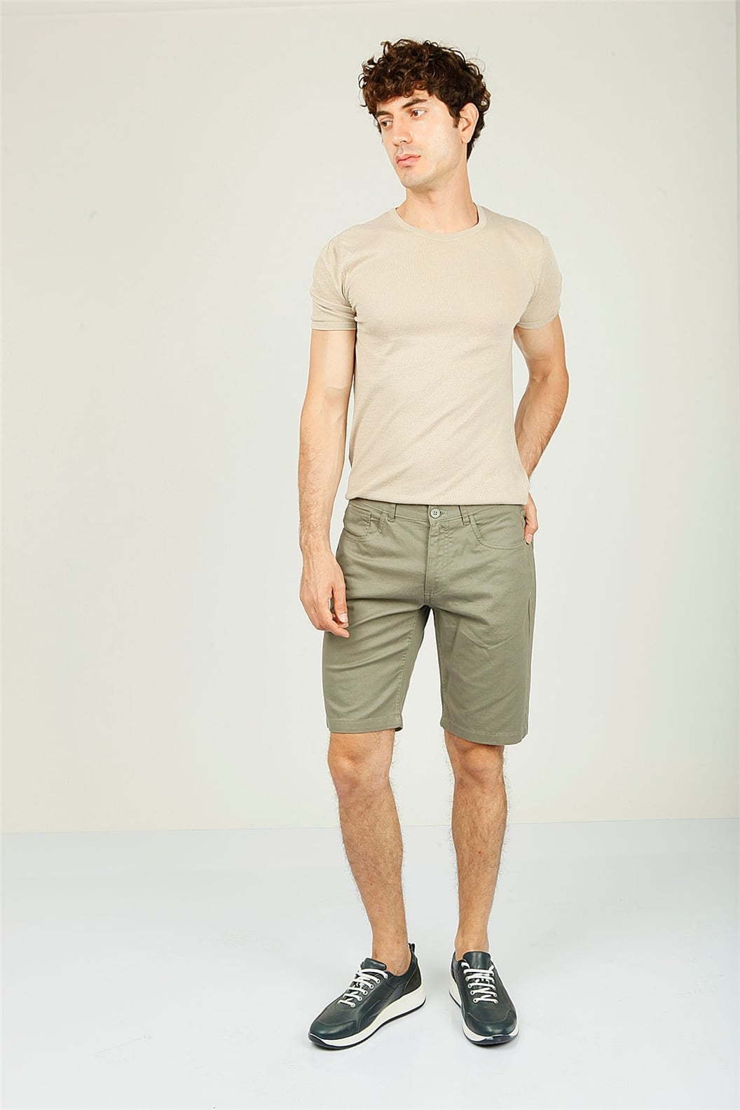 Haki Slim Fit  Deniz Şortu