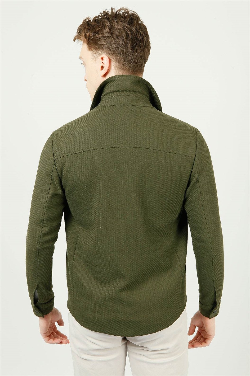 Haki Slim Fit Gömlek Ceket