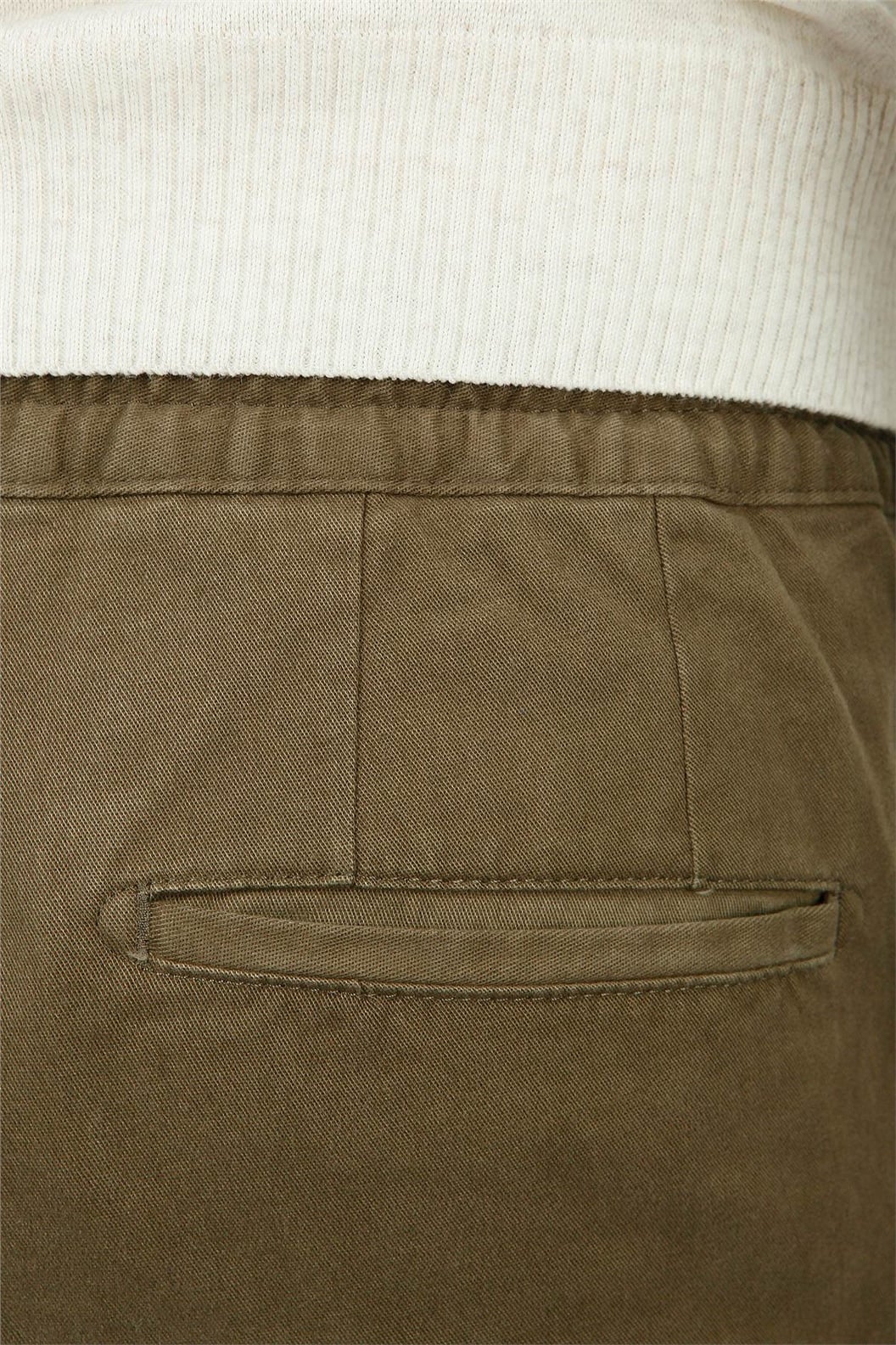 Haki Slim Fit Lastikli Pantolon