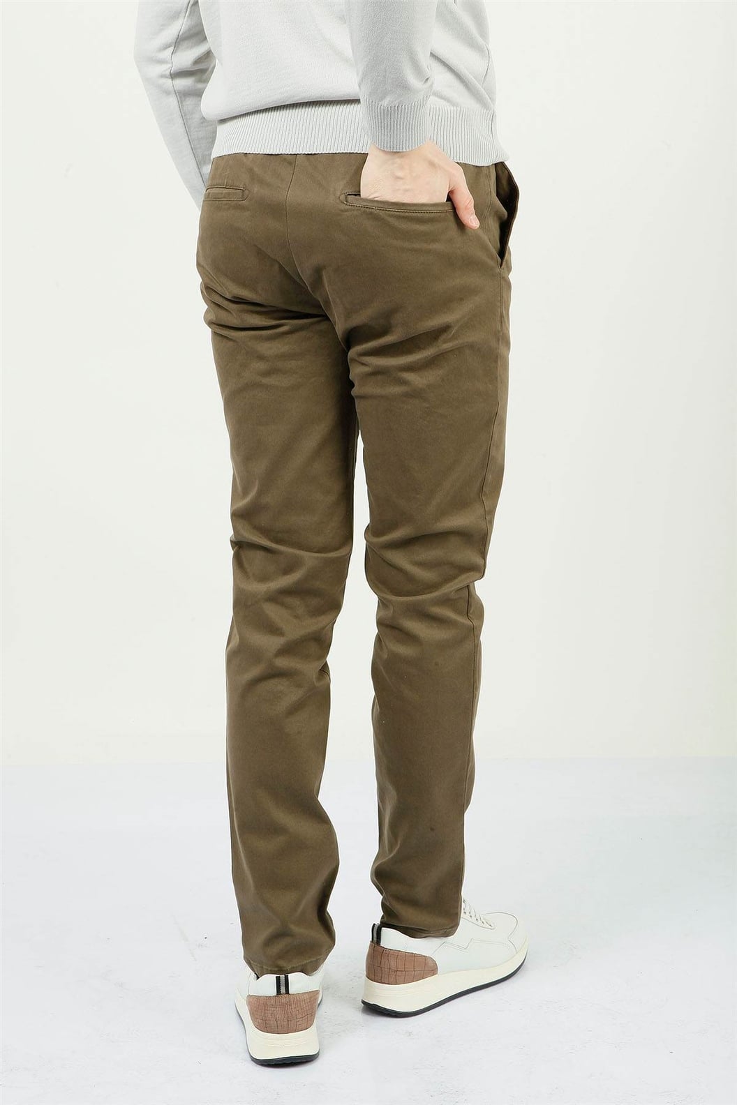 Haki Slim Fit Lastikli Pantolon
