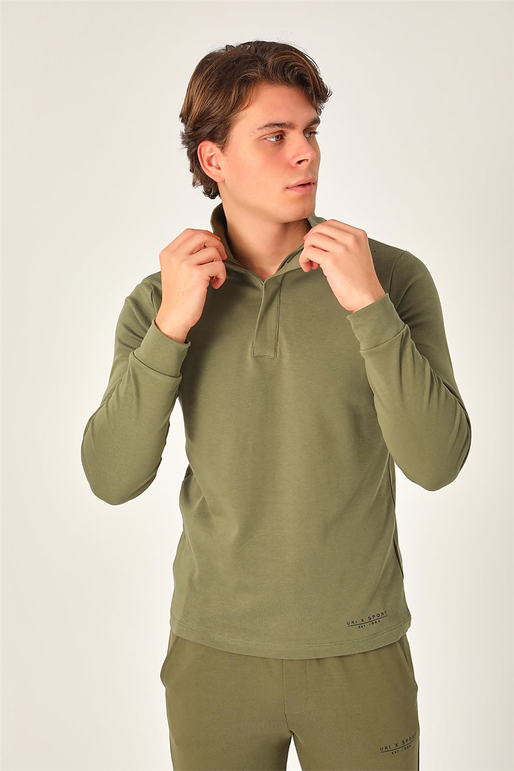 Haki Slim Fit Sweatshirt