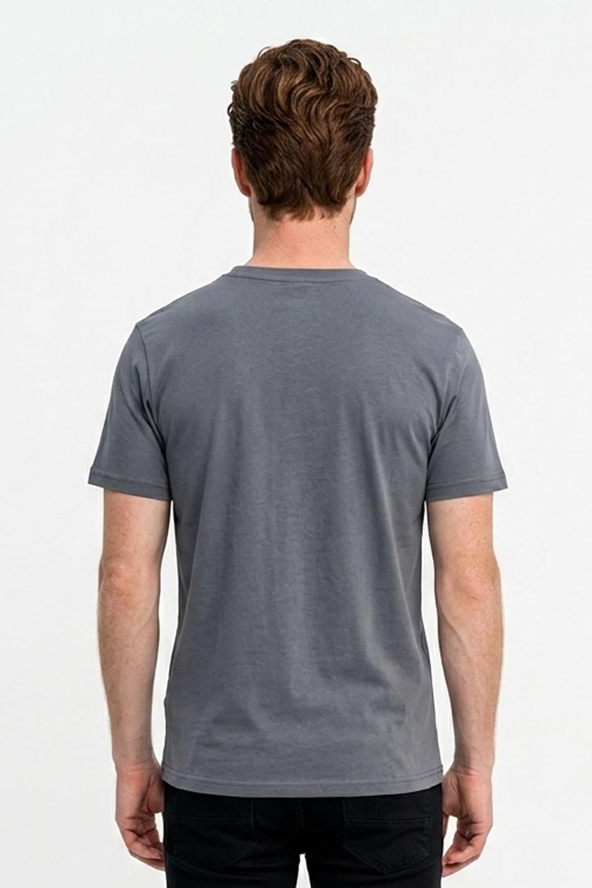 İNDİGO Dark In Black Baskılı Modal Bisiklet Yaka T-shirt