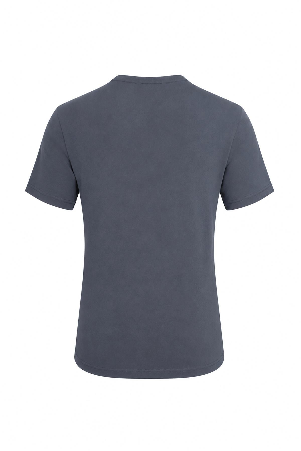 İNDİGO Dark In Black Baskılı Modal Bisiklet Yaka T-shirt